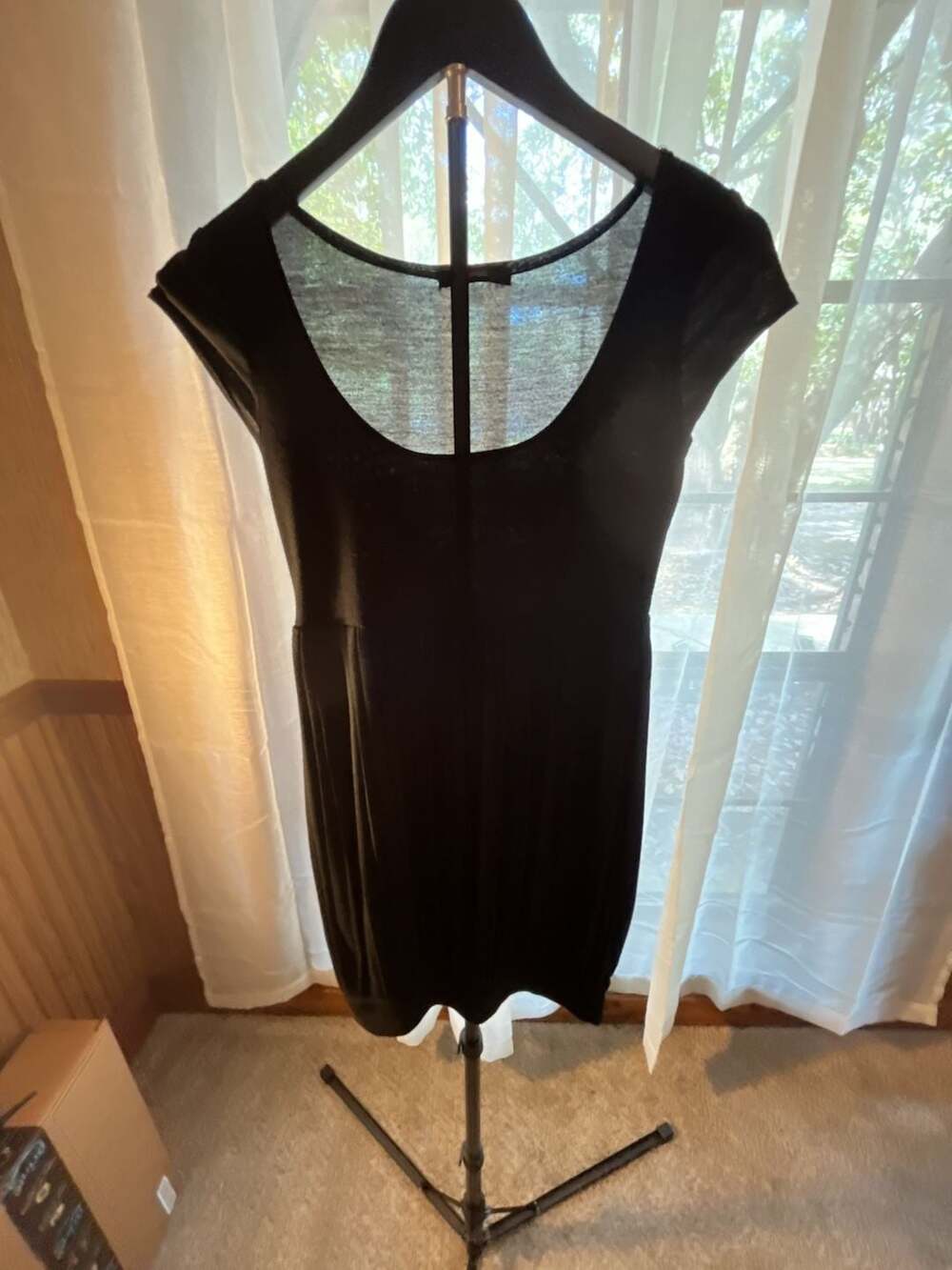 Boden Black Weekend Jersey Dress Cap Sleeve Scoop Neck